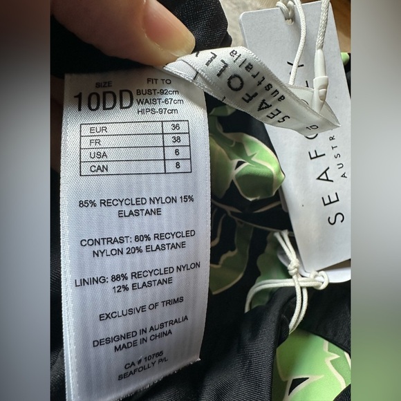 Seafolly Palm Paradise DD One Piece - Black Size (Australia 10) US 6 - Picture 5 of 7